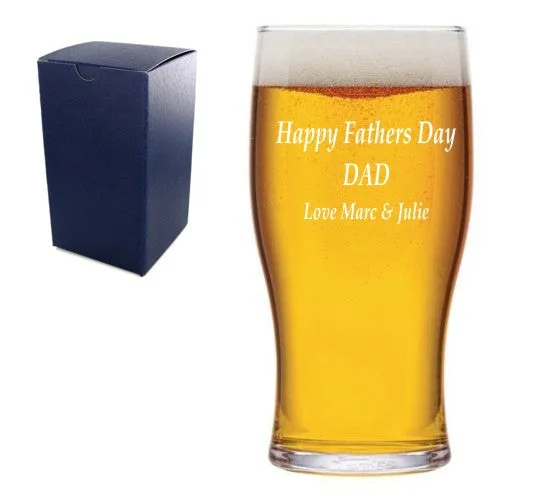 Christmas Housewarming Gifts 1 Pint Lager Glass with Free Engraving