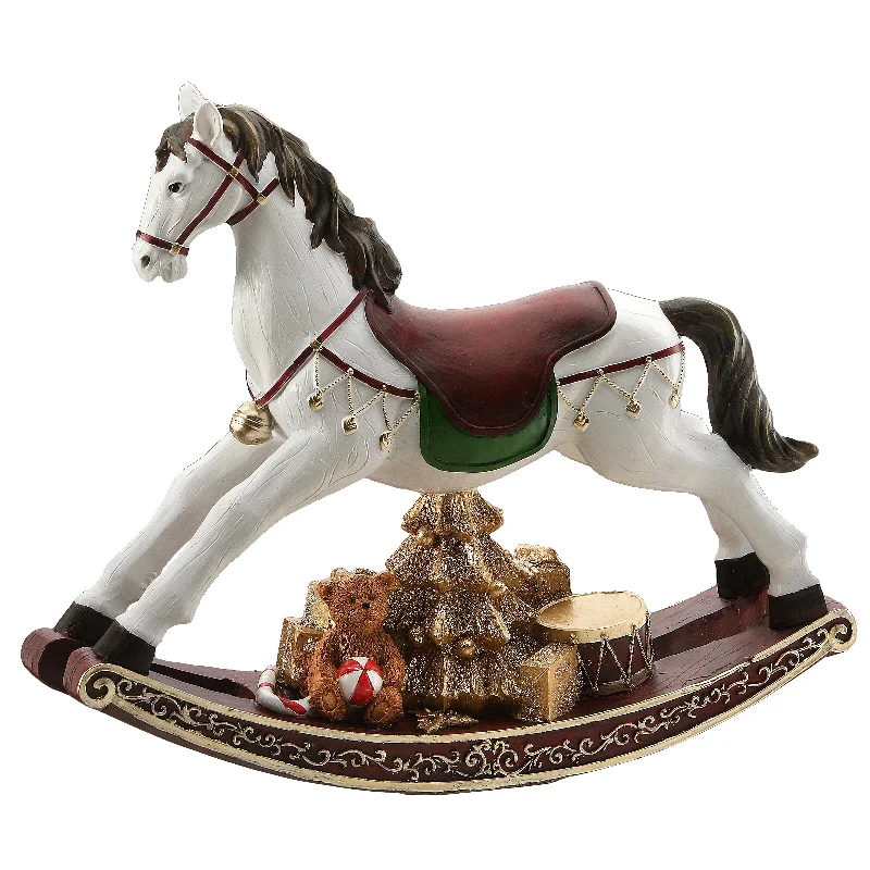 Christmas Santa Hat 10 in. Holiday Rocking Horse