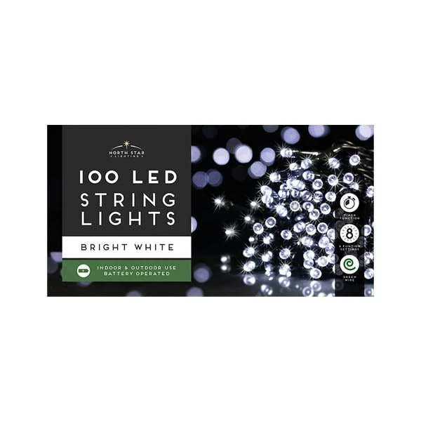 Christmas Chilly Nights Outdoor &  Indoor 100 Led String Lights Bright White