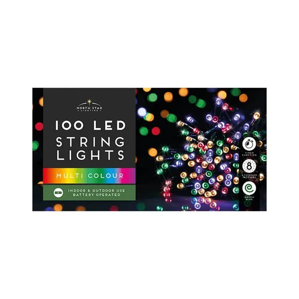 Christmas Classic Music 100 Led String Lights B/o Multi Coloured
