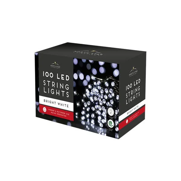 Christmas Feast 100 Led String Lights Mains Bright White