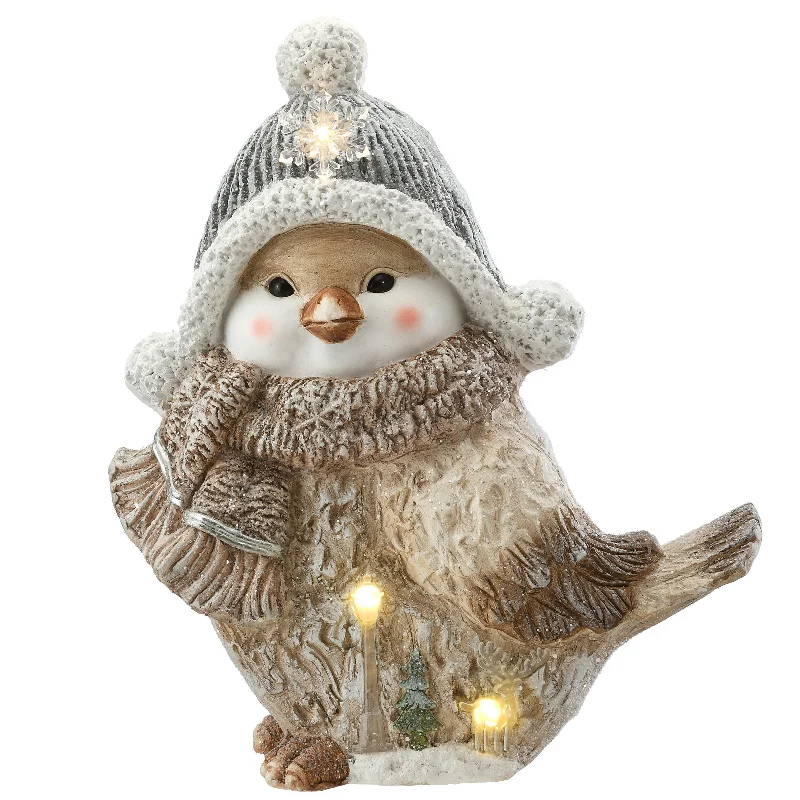 Christmas Gift Baskets 16 in. Lighted Snowbird Figurine