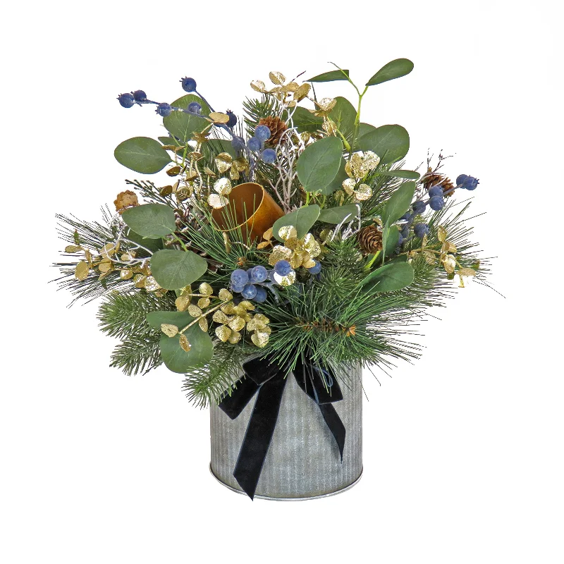 Christmas Morning 17 in. HGTV Home Collection Swiss Chic Arrangement