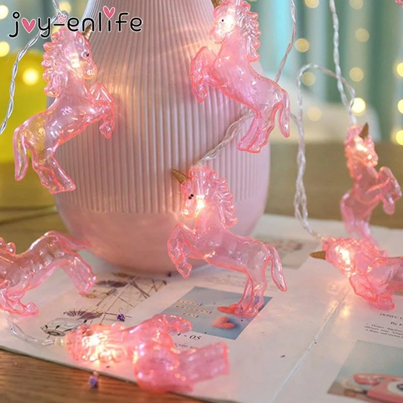 Christmas Housewarming Gifts LED Unicorn Shaped Night String Lights