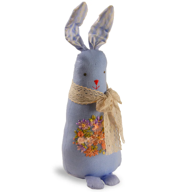Christmas Winter Wonderland 20" Garden Accents Fabric Blue Rabbit