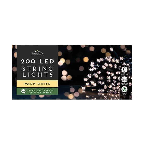 Christmas Gifting Season 200 Led B/o String Lights Warm White
