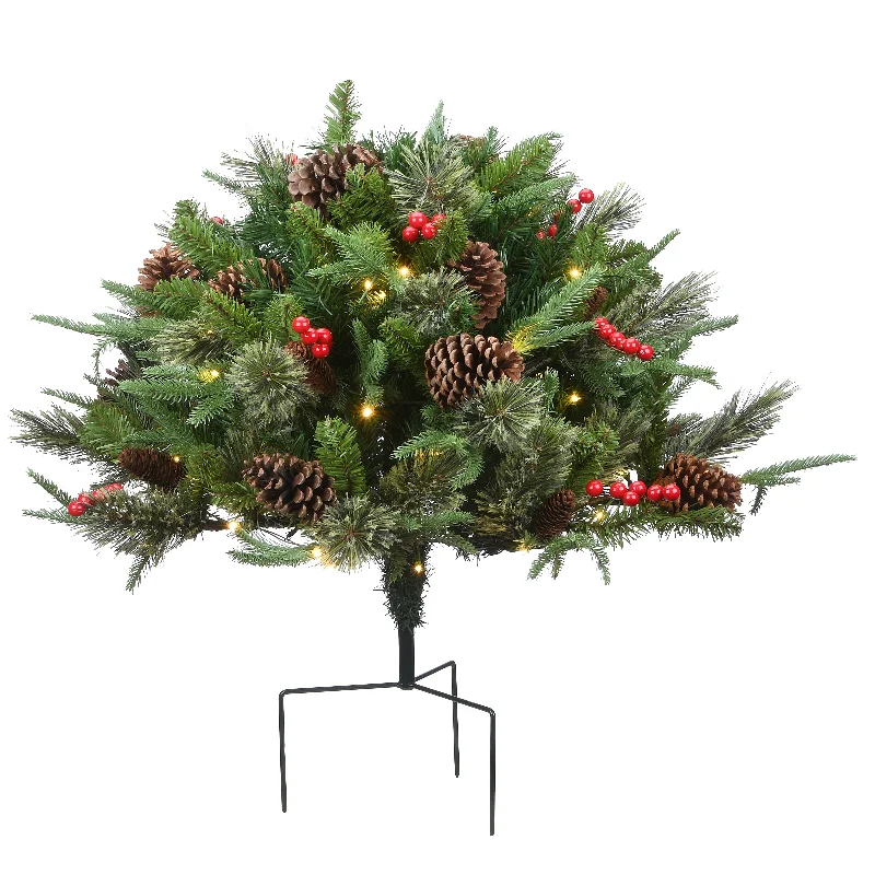 Christmas Wrapped Surprises 22 in. Pre-Lit Colonial Urn Filler with LED Lights