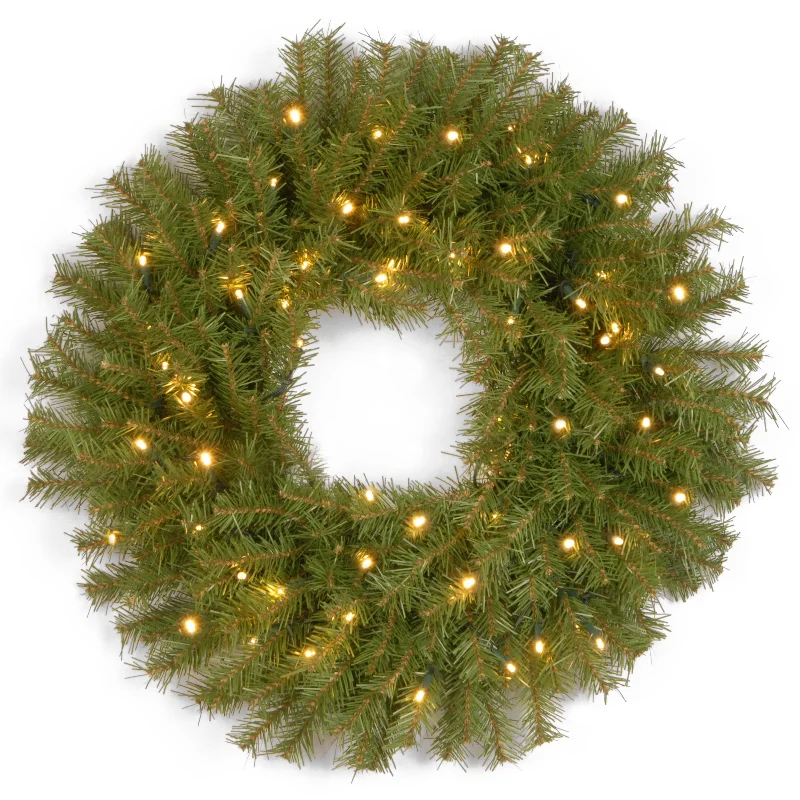 Christmas Tree Toppers 24 in. Pre-Lit Norwood Fir Wreath with Battery Operated Warm White LED Lights Christmas Tree Toppers 24 in. Pre-Lit Norwood Fir Wreath with Battery Operated Warm White LED Lights