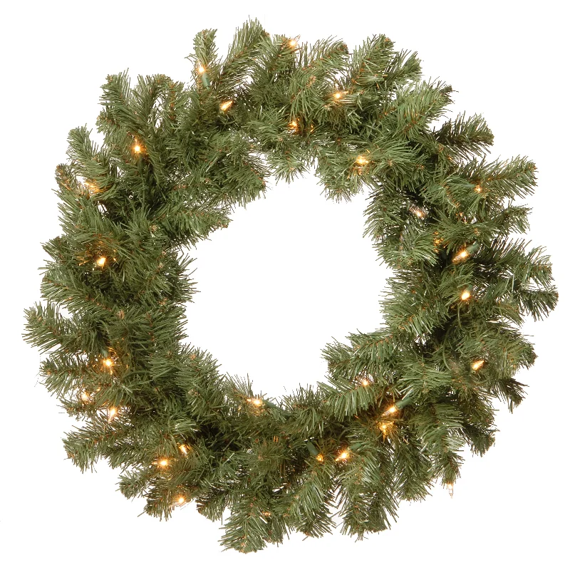 Christmas Snowman 24 in. Pre-Lit Promotional Fir Wreath with Clear Lights