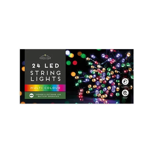 Christmas Chocolate Delights 24 Led String Lights B/o Multi Coloured