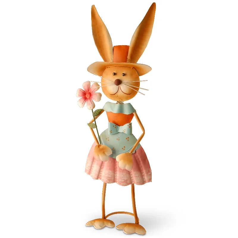 Christmas Candy Gift 27" Metal Female Rabbit Decoration