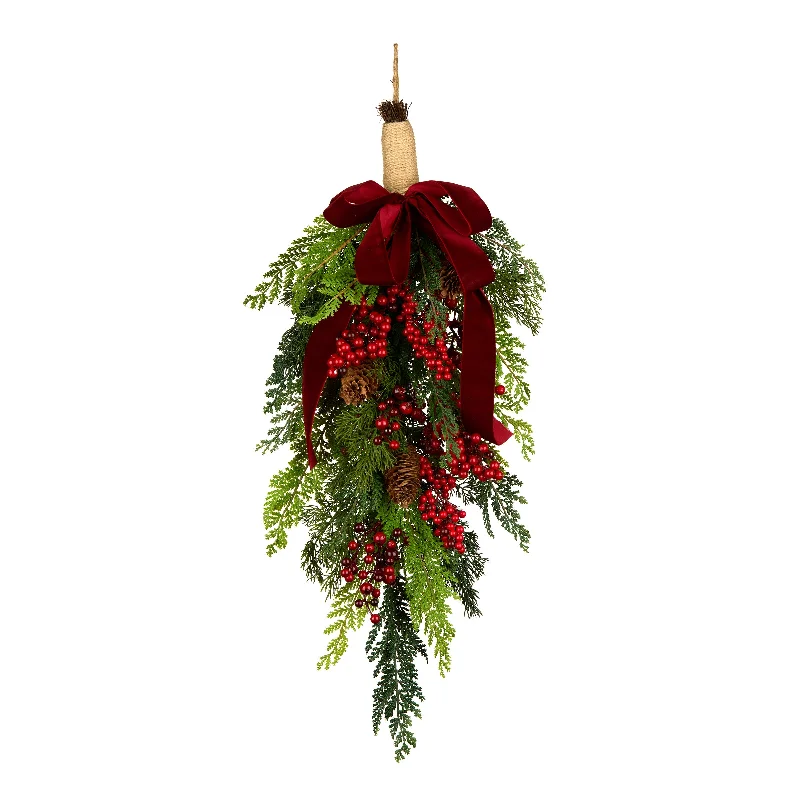 Christmas Tree 28 in. Christmas Joy Teardrop Swag