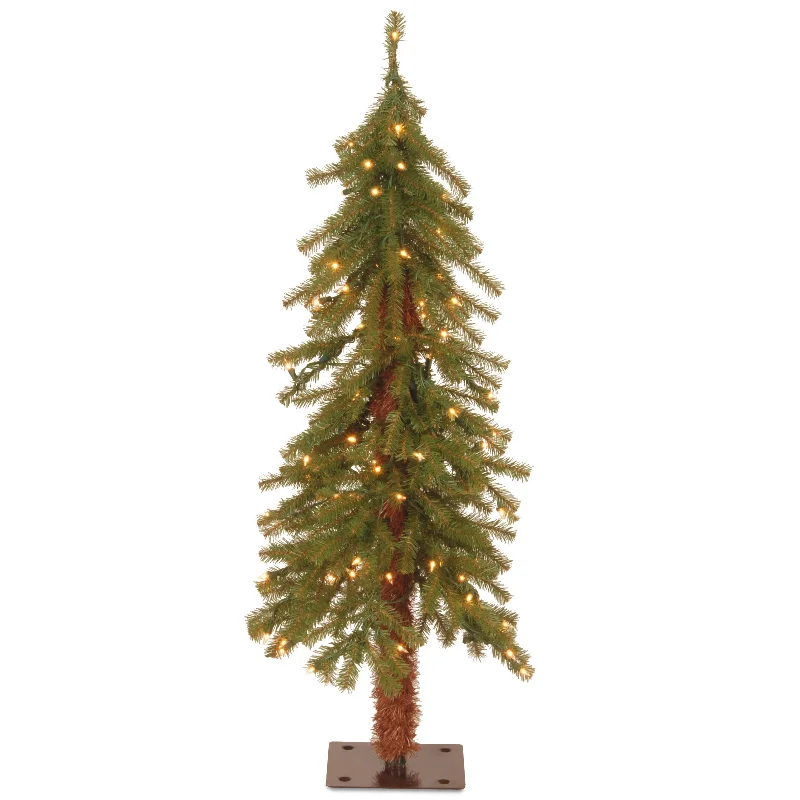 Christmas Handmade Gifts 3 ft. Pre-Lit Hickory Cedar Tree with Clear Lights