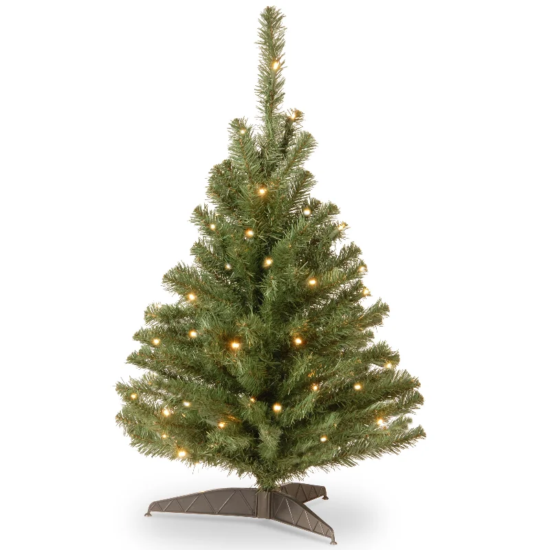 Christmas Lights Display 3 ft. Pre-Lit Kincaid Spruce Tree with Clear Lights