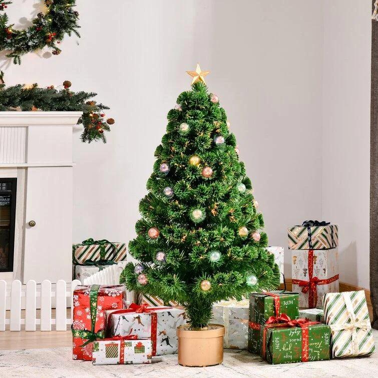 Christmas Gifts Green Pine Cashmere Christmas Tree With 13 Color Changing LED