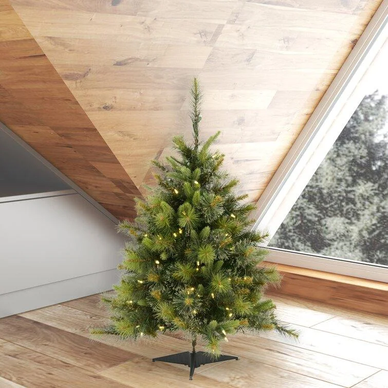 Christmas Shopping Mixed Pine Cashmere Artificial Christmas Tree With Clear Light