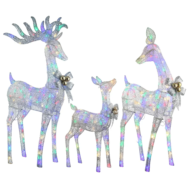 Christmas Cinnamon Scent 3-Piece Deer Family with LED Lights