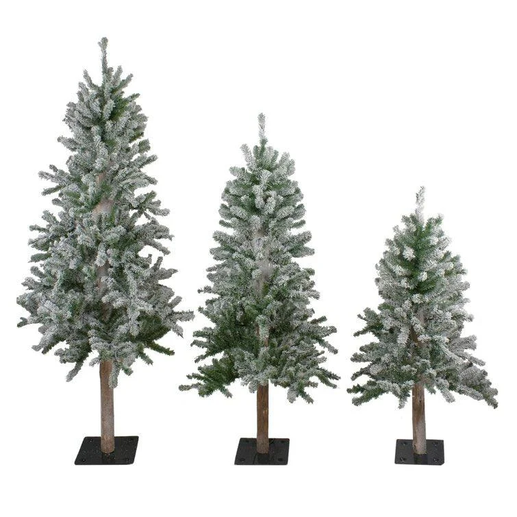 Christmas Countdown Green Artificial Pine Christmas Tree Set