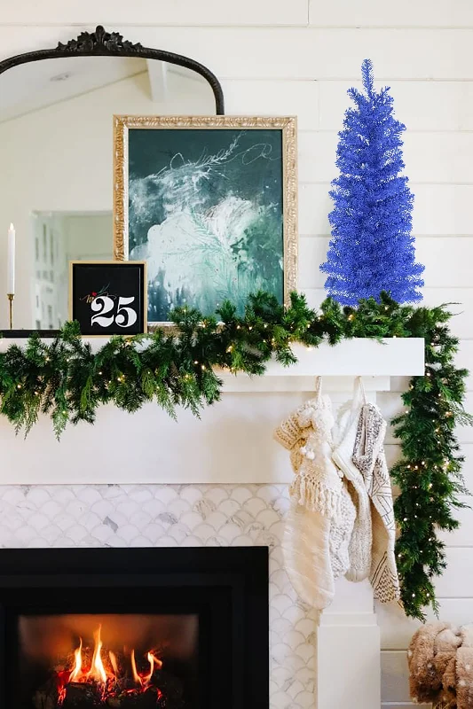 Christmas Gift Exchange 3' Blue Tabletop Christmas Tree
