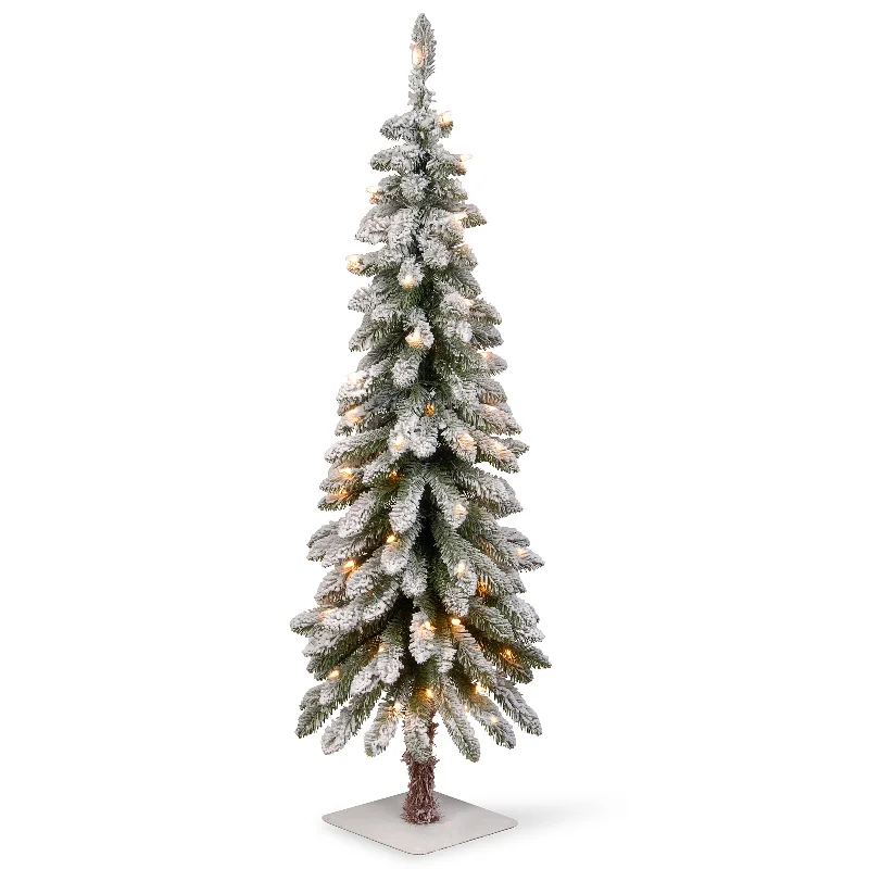 Christmas Snowy Pathways 4 ft. Pre-Lit Snowy Downswept Forestree Tree with Clear Lights Christmas Snowy Pathways 4 ft. Pre-Lit Snowy Downswept Forestree Tree with Clear Lights