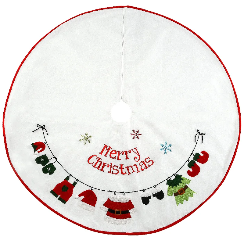 Christmas Midnight Mass 48 in. White “Merry Christmas in. Tree Skirt