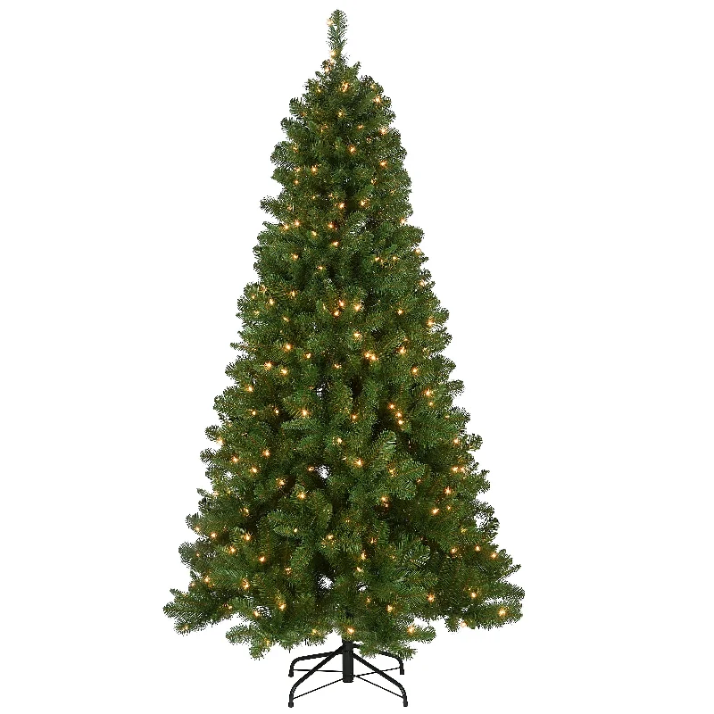 Christmas Themed Party 6.5 ft. Pre-Lit Mixed Pine Tree with Clear Lights