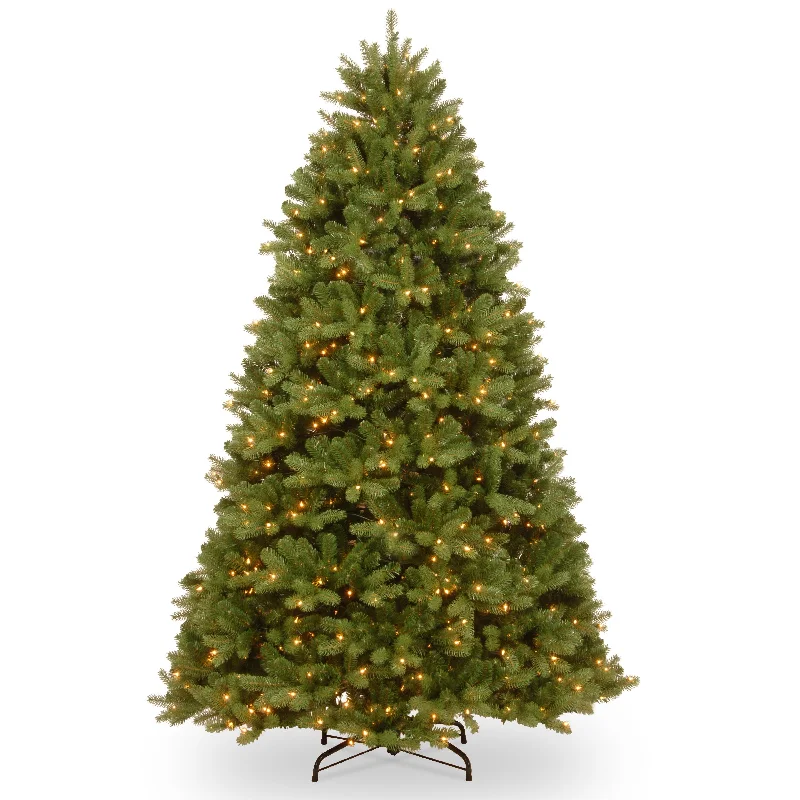 Christmas Red Stockings 6.5 ft. Pre-Lit Newberry Spruce Tree with Clear Lights