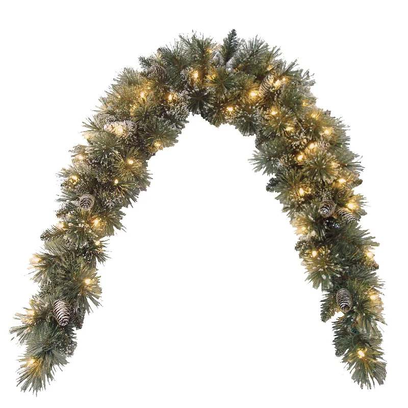 Christmas Frosty Weather 6 ft. Pre-Lit Glittery Bristle Pine Mantel Swag with Clear Lights Christmas Frosty Weather 6 ft. Pre-Lit Glittery Bristle Pine Mantel Swag with Clear Lights