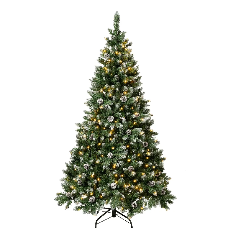 Cozy Christmas 6 ft. Pre-Lit Oakley Hills Snow Tree with Warm White LED Lights