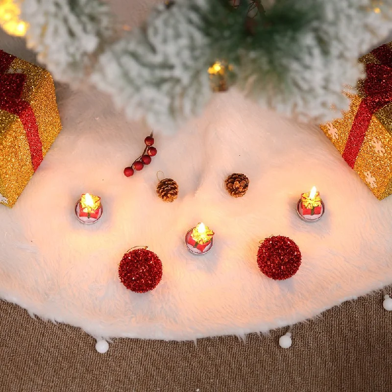 Christmas Cozy Nights 150cm Christmas Snow Plush Tree Skirt Xmas Base Floor Mat Cover Decor Christmas Cozy Nights 150cm Christmas Snow Plush Tree Skirt Xmas Base Floor Mat Cover Decor