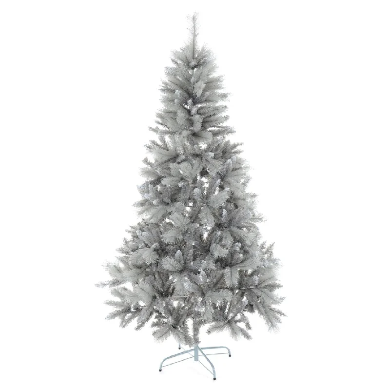 Christmas Tree Shopping 6ft/7ft Silver Mixed Pine Christmas Tree Glitter Needles