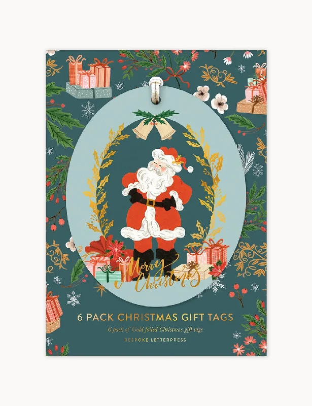 Christmas Winter Wonderland 6pk Christmas Gift Tags "Jolly Santa"