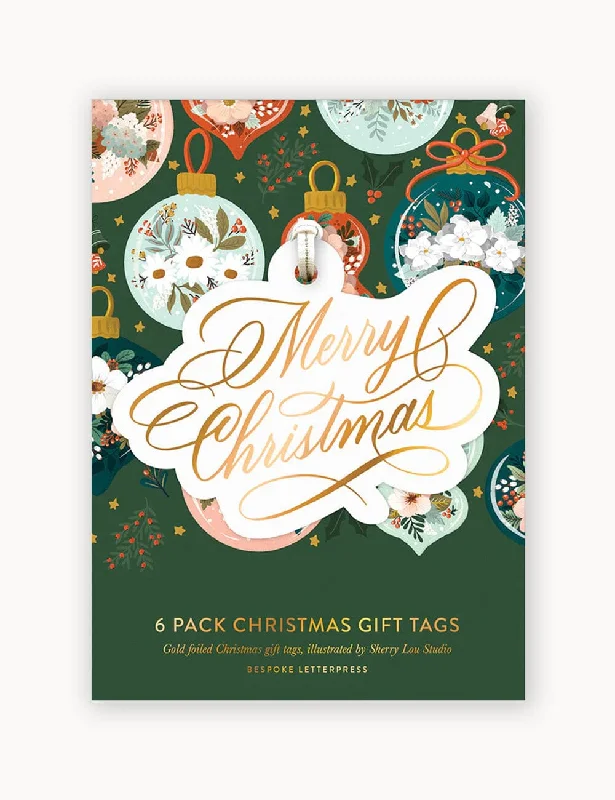 Christmas Wreath 6pk Gift Tags "Merry Christmas"