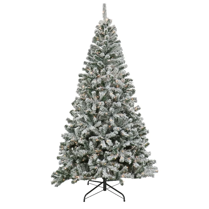 Christmas Gift Packing 7.5 ft. Pre-Lit Frosted Bonnyville Spruce Tree with Clear Lights Christmas Gift Packing 7.5 ft. Pre-Lit Frosted Bonnyville Spruce Tree with Clear Lights