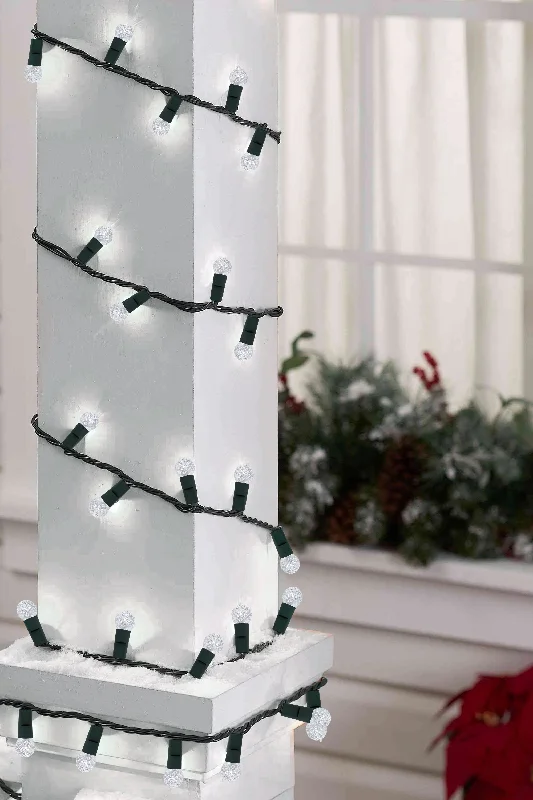 Christmas Housewarming Gifts 70 LED Indoor/Outdoor G12 Round Bulb Green Cable Christmas String Lights - Cool White Christmas Housewarming Gifts 70 LED Indoor/Outdoor G12 Round Bulb Green Cable Christmas String Lights - Cool White