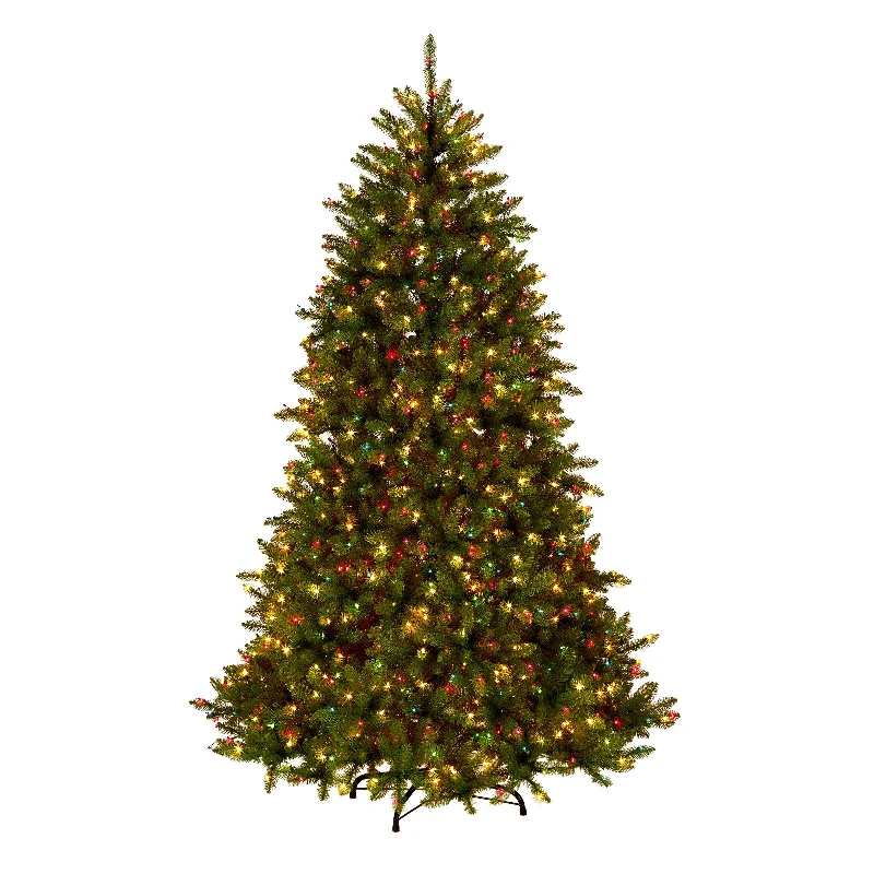 Christmas Happy Moments 7.5 ft. Pre-Lit Dunhill Fir Tree with Multicolor, Clear Spectrum Lights Christmas Happy Moments 7.5 ft. Pre-Lit Dunhill Fir Tree with Multicolor, Clear Spectrum Lights