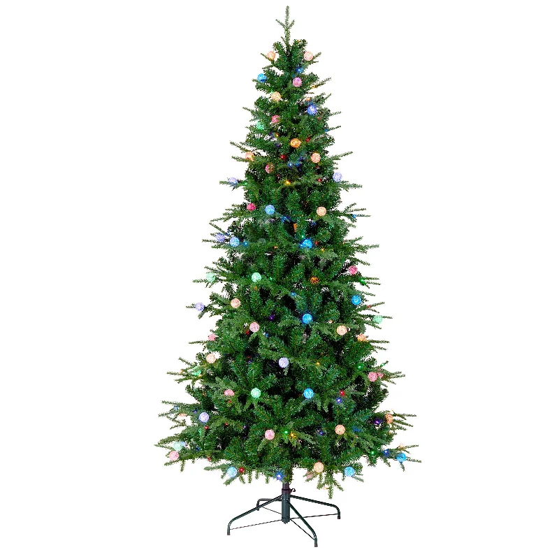 Christmas Handmade Decorations 7 ft. Duxbury Slim Tree with Dual Color LED Lights