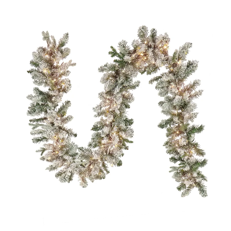 Christmas Red And Green 9 ft. Pre-Lit Iceland Fir Garland with Dual Color LED Cosmic Lights Christmas Red And Green 9 ft. Pre-Lit Iceland Fir Garland with Dual Color LED Cosmic Lights