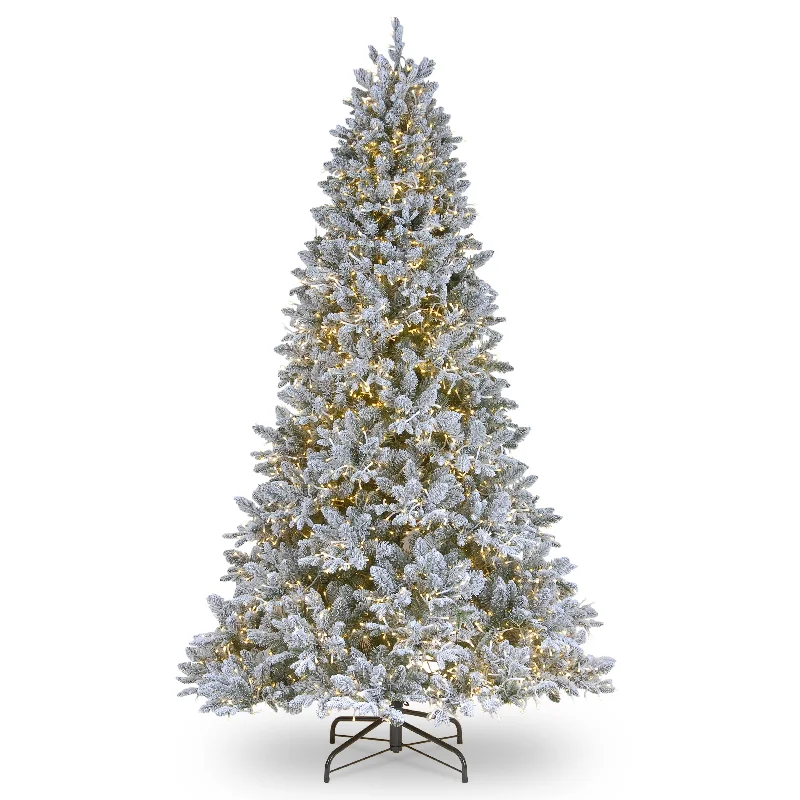 Christmas Garland Lights 9 ft. Pre-Lit Iceland Fir Tree with Dual Color LED Cosmic Lights