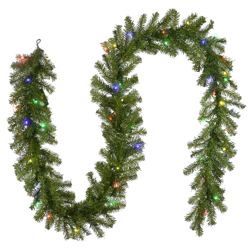 Christmas Eve 9 ft. Pre-Lit Norwood Fir Garland with Battery Operated Multicolor LED Lights Christmas Eve 9 ft. Pre-Lit Norwood Fir Garland with Battery Operated Multicolor LED Lights
