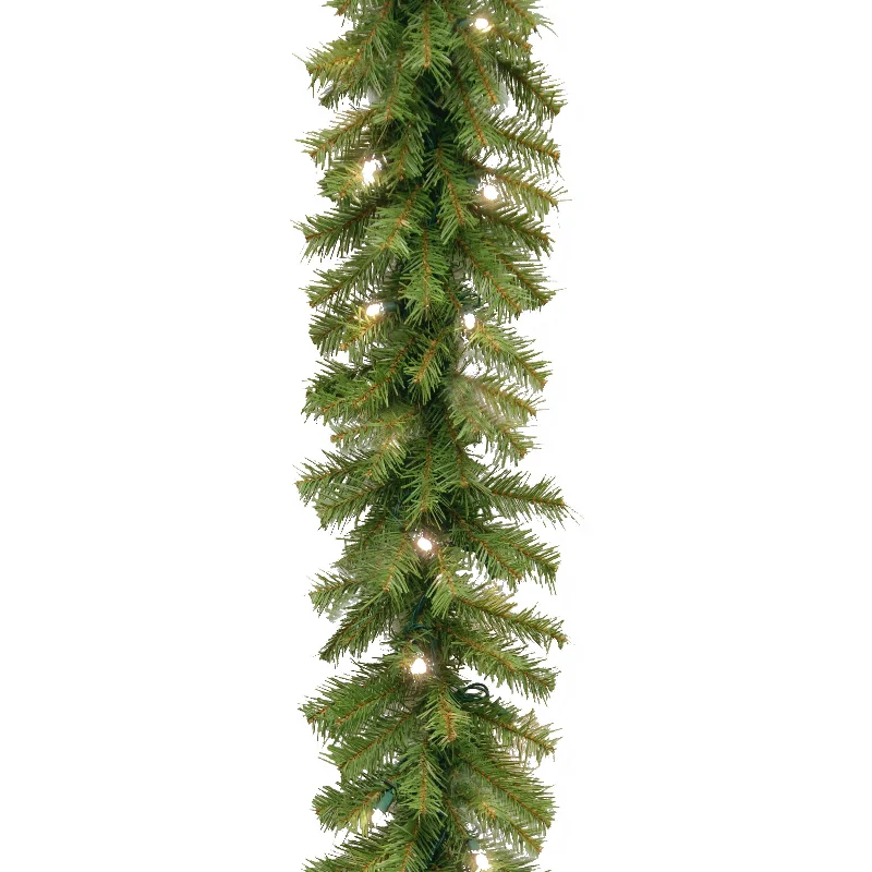 Christmas Midnight Mass 9 ft. Pre-Lit Norwood Fir Garland with Twinkly LED Lights