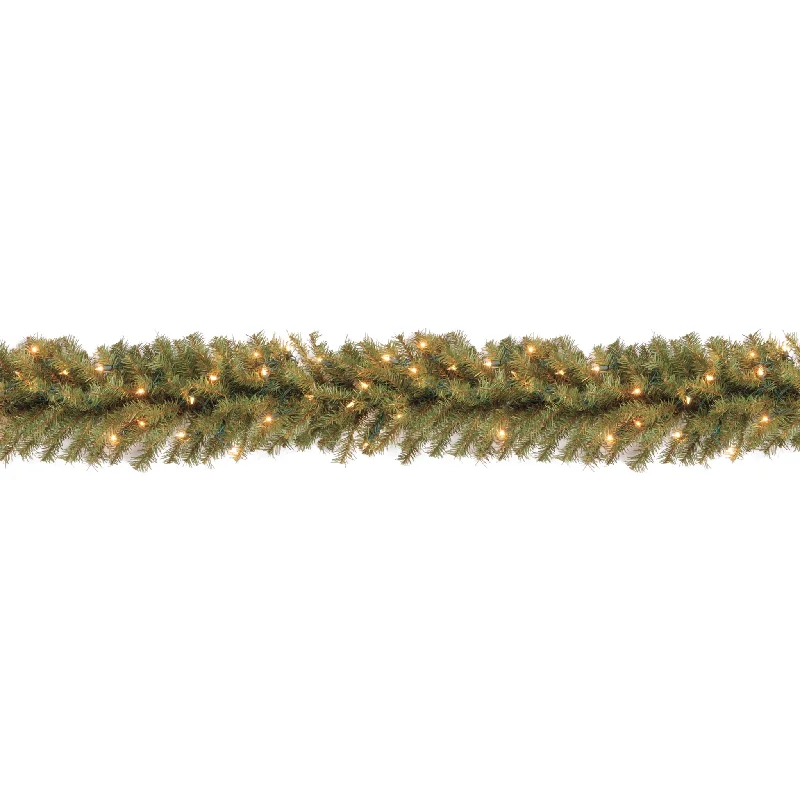 Christmas Holiday Spirit 9 ft. Pre-Lit Norwood Fir Garland with White Lights