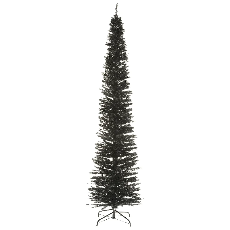 Christmas Reindeer 9 ft. Tinsel Collection Black Tree