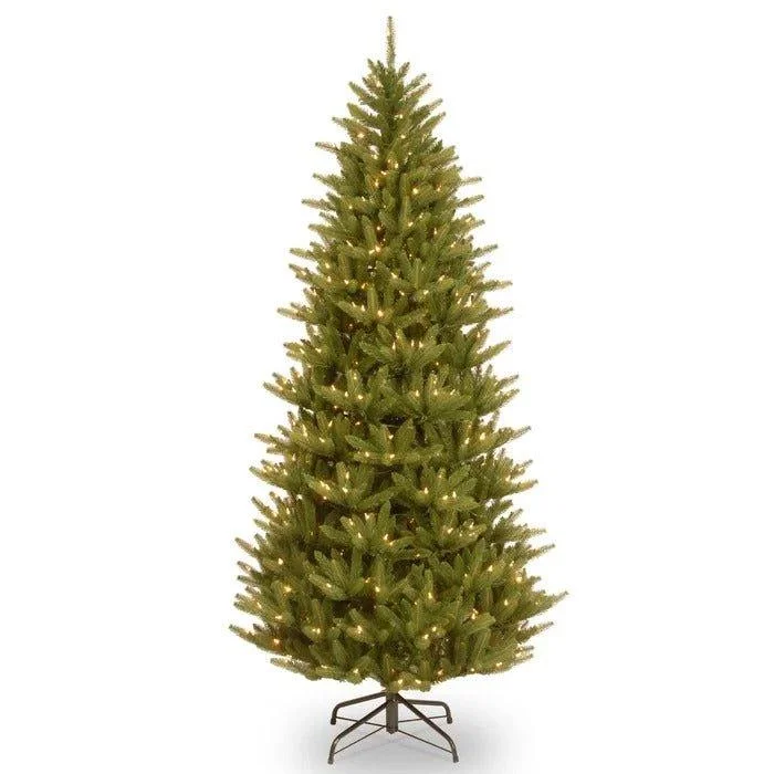 Christmas Advent Calendar 7.5' Lighted Artificial Fir Christmas Tree – 750 Clear Lights, Slim Profile, Realistic Branches Christmas Advent Calendar 7.5' Lighted Artificial Fir Christmas Tree – 750 Clear Lights, Slim Profile, Realistic Branches