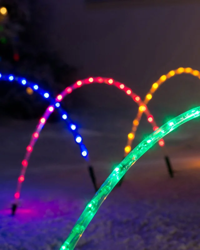 Christmas Reindeer Set of 8 Pre-Lit Arch Pathway Chasing Lights, 92 cm