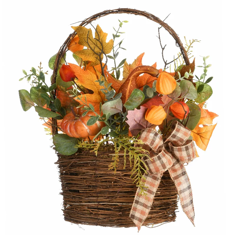 Christmas Baking Family National Tree Company Artificial Flowers in Wicker Basket, Decorated with Pumpkins, Gourds, Flower Buds, Burlap Bows, Maple Leaves, Autumn Collection, 17 in Christmas Baking Family National Tree Company Artificial Flowers in Wicker Basket, Decorated with Pumpkins, Gourds, Flower Buds, Burlap Bows, Maple Leaves, Autumn Collection, 17 in