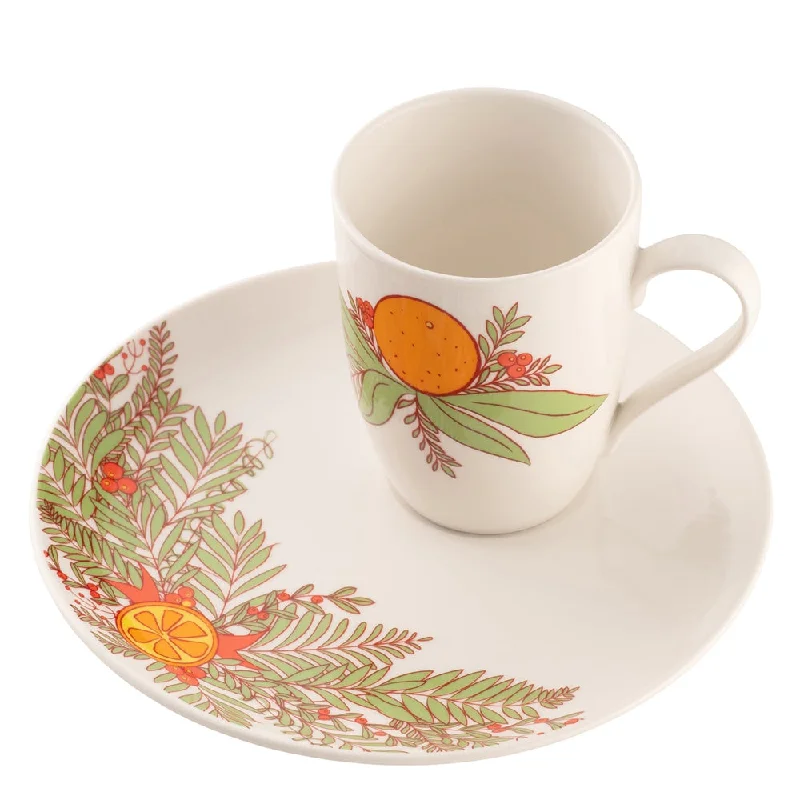 Christmas Wishes Aynsley Christmas Wreath Mug and Tray
