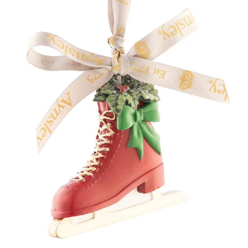 Christmas Gift Wrapping Aynsley Ice Skate Hanging Ornament