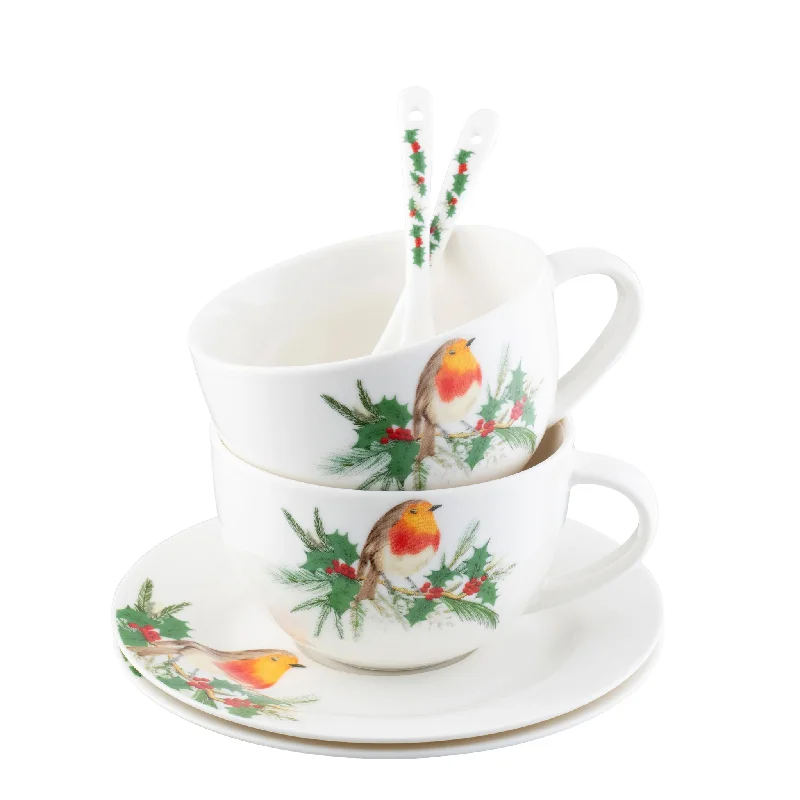 Holiday Lights Aynsley Robin Cappuccino/Hot Chocolate Set