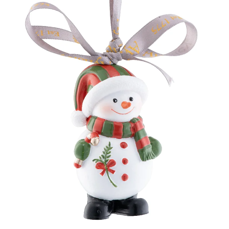 Christmas Wreath Aynsley Snowman Candy Cane Hanging Ornament